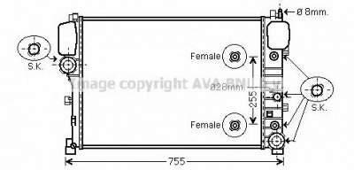 AVA QUALITY COOLING ms2447 -  Радиатор, охлаждение двигателя